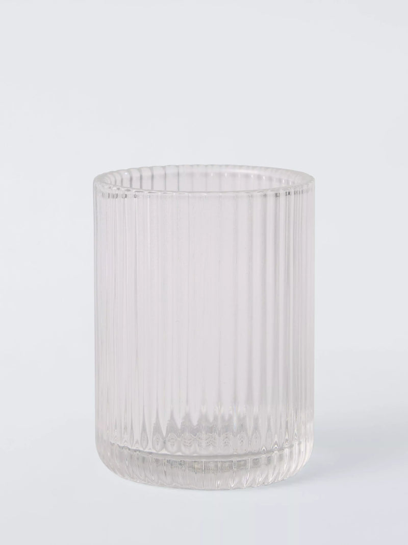 John Lewis fluted glass bathroom tumbler 230ml clear (British brand)
