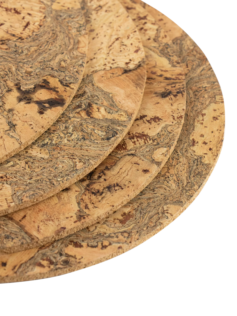 LIGA cork round placemats set of 4 natural, UK version