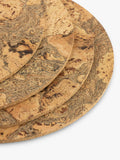 LIGA cork round placemats set of 4 natural, UK version