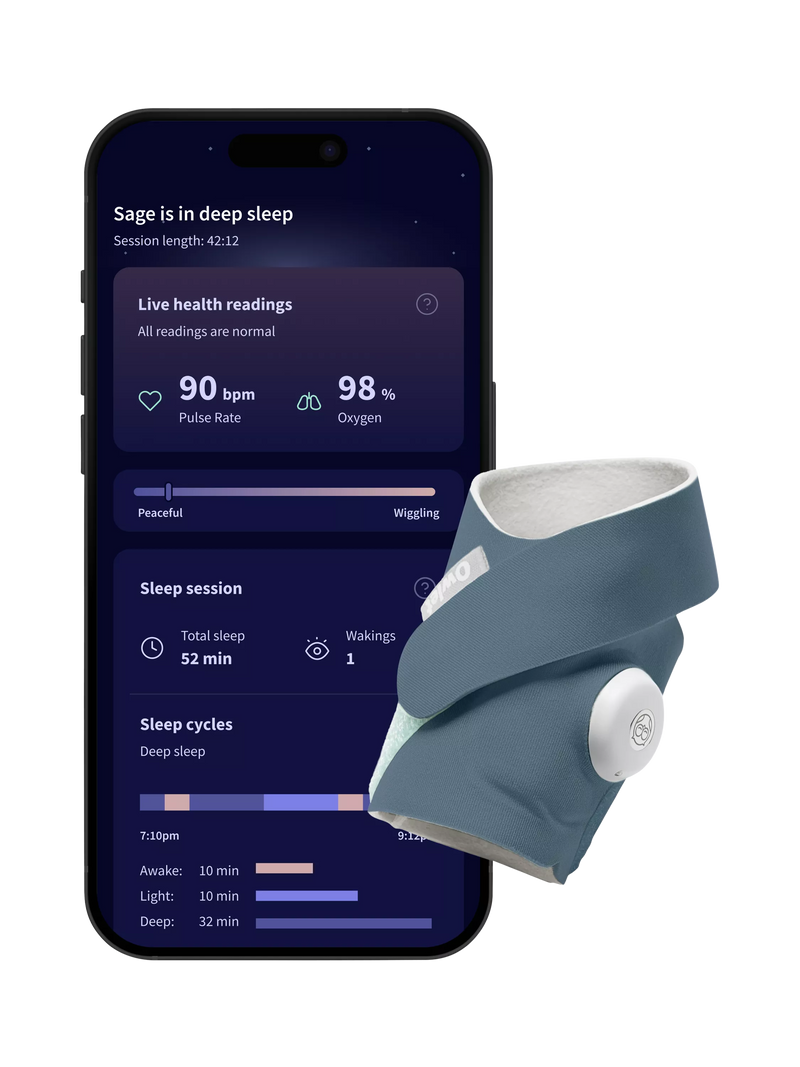Owlet Dream Sock smart baby monitor with fabric sock - British product