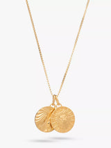 John Lewis Rachel Jackson London Zodiac Art Coin Personalised Duo Pendant Necklace, Gold- Buy online at McGrocer