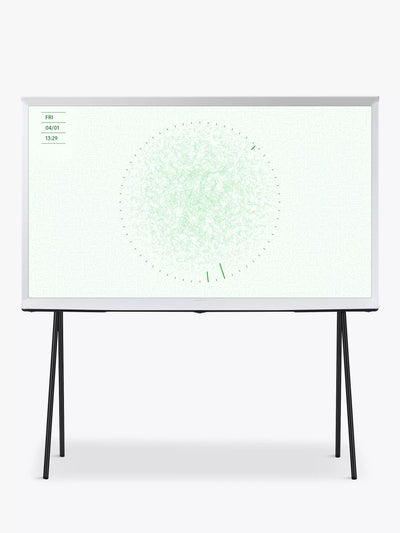 John Lewis Samsung The Serif (2024) QLED HDR 4K Ultra HD Smart TV, 50 inch with TVPlus & Bouroullec Brothers Design, Cloud White- Buy online at McGrocer