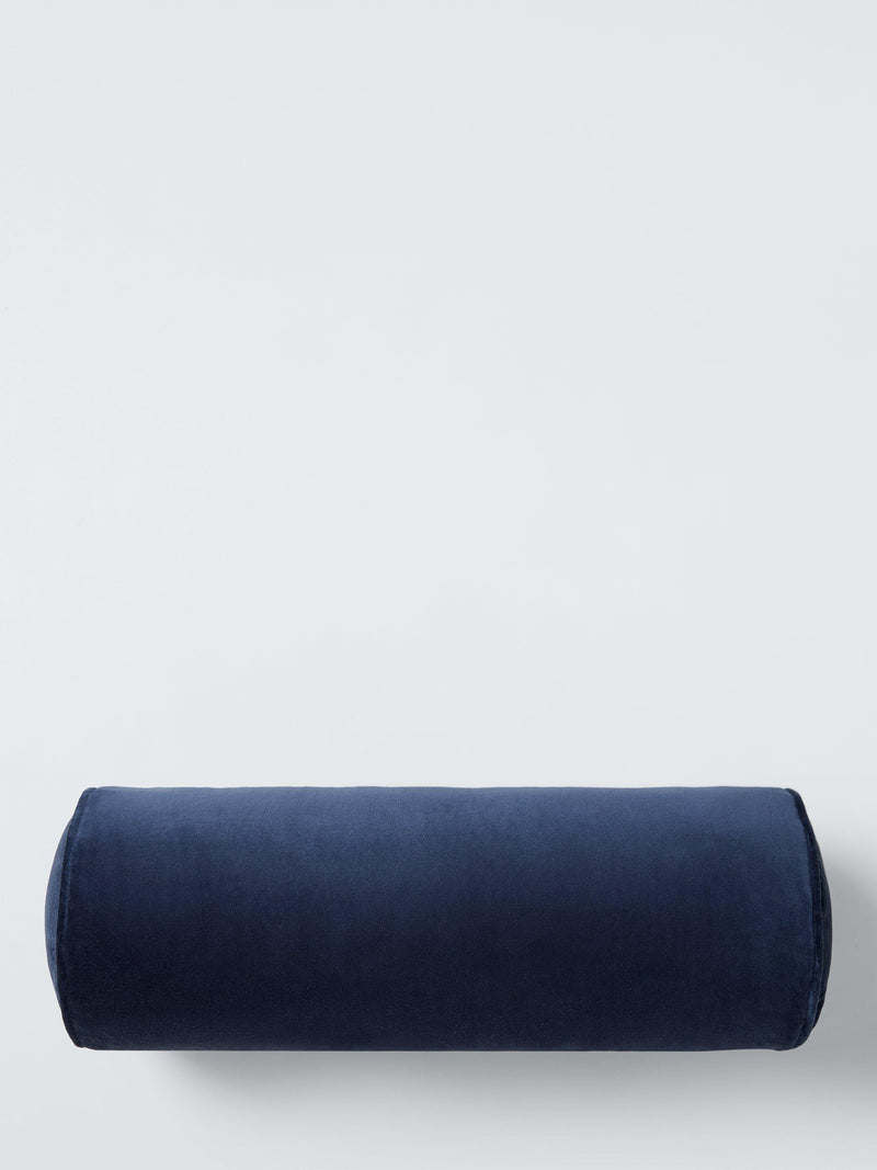 John Lewis cotton velvet bolster cushion L55cm - British product