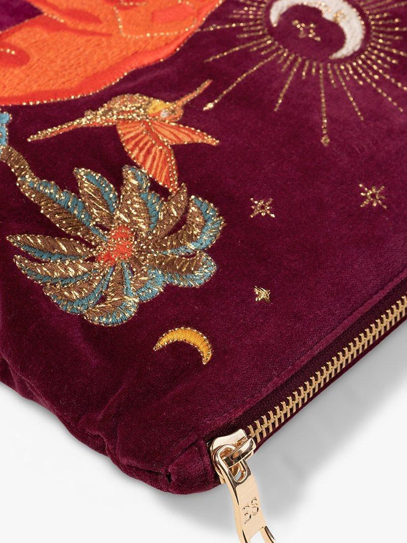 Elizabeth Scarlett embroidered elephant pouch, imported from the UK