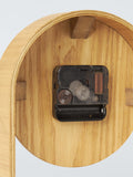 John Lewis mantel clock brushed aluminium natural wood, imported from the UK