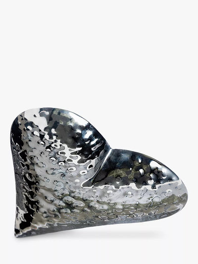 John Lewis Hand-Hammered Heart-Shaped Stainless Steel Dish, Silver- Buy online at McGrocer