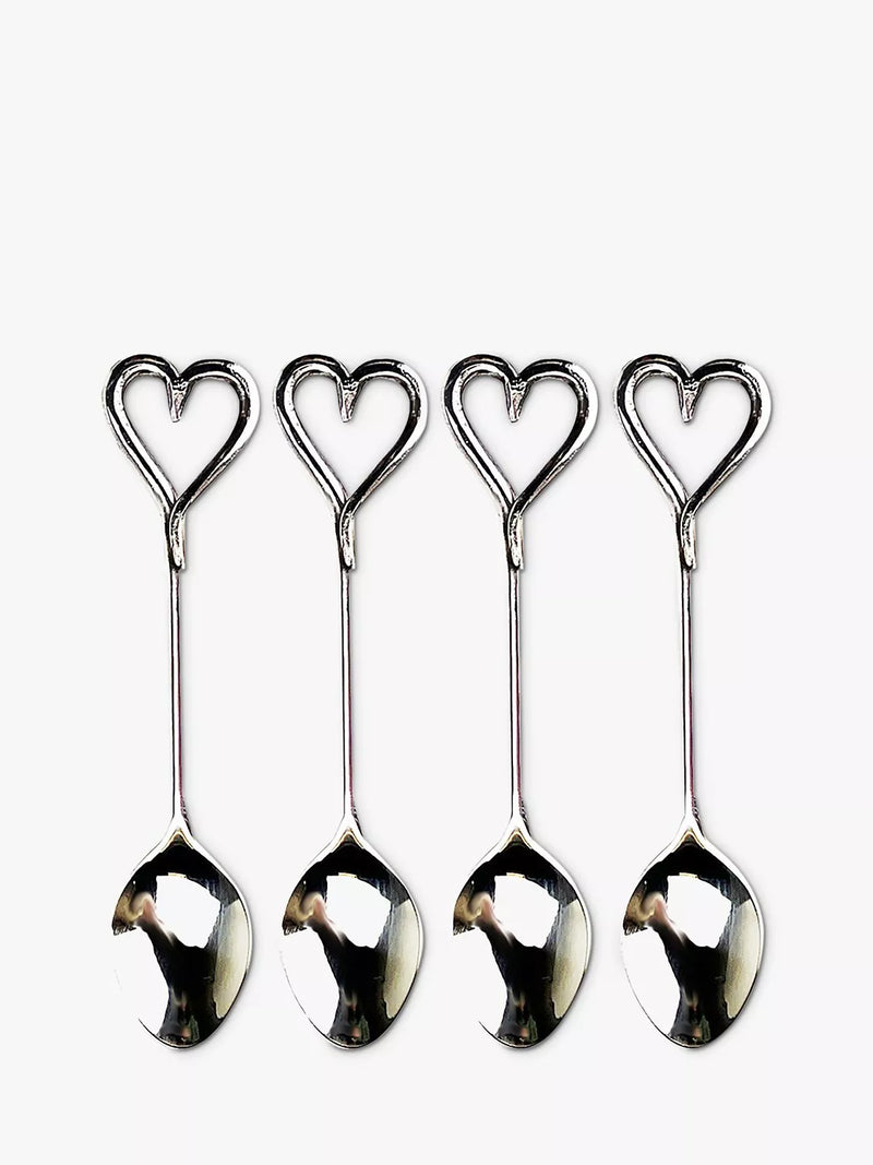 Selbrae House love heart stainless steel spoons, set of 4, UK version