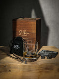 Selbrae House stag whisky tumbler and coaster set, UK version