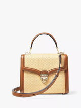 John Lewis Aspinal of London Midi Mayfair Raffia Cross Body Bag, Natural/Tan- Buy online at McGrocer