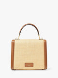 Aspinal Midi Mayfair Raffia cross body bag, natural tan, imported from the UK