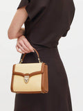 Aspinal Midi Mayfair Raffia cross body bag, natural tan, imported from the UK