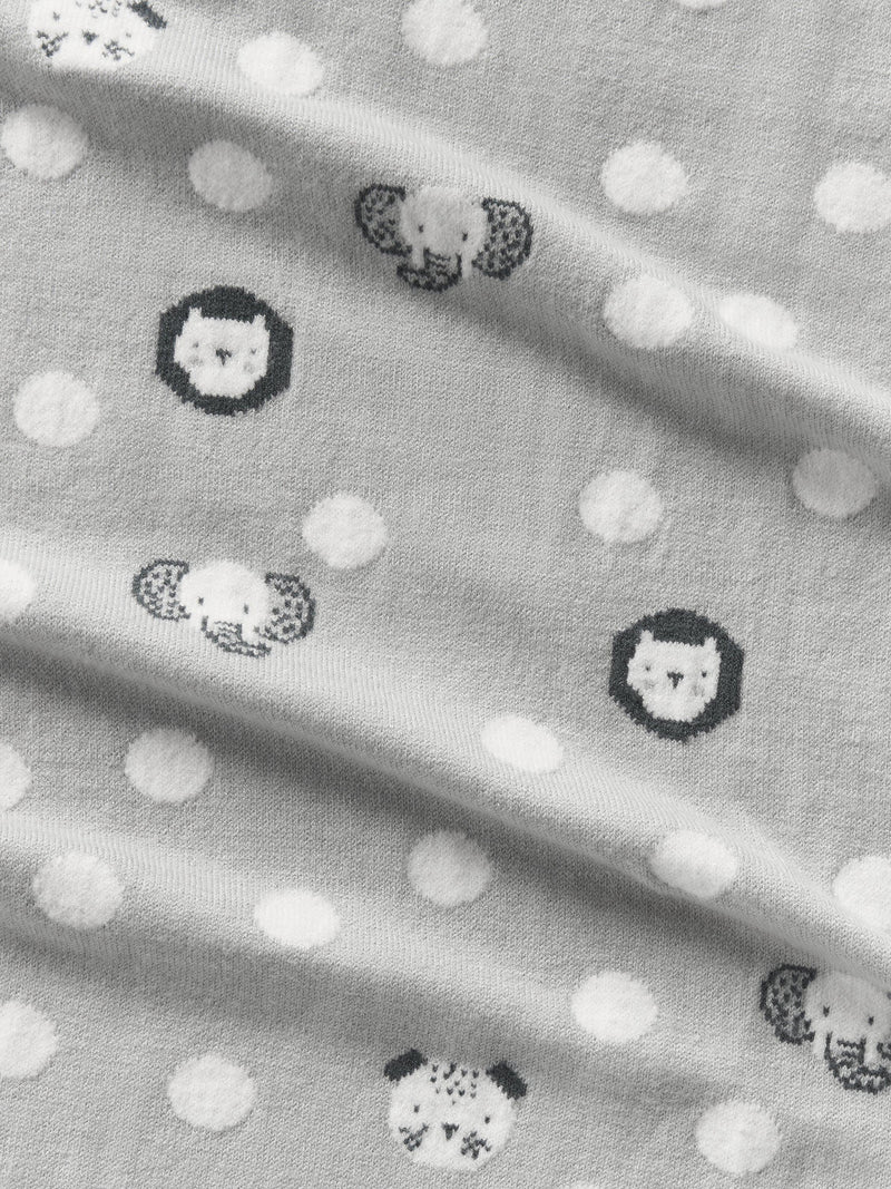 John Lewis baby blanket safari spot print grey 80x100cm - British product