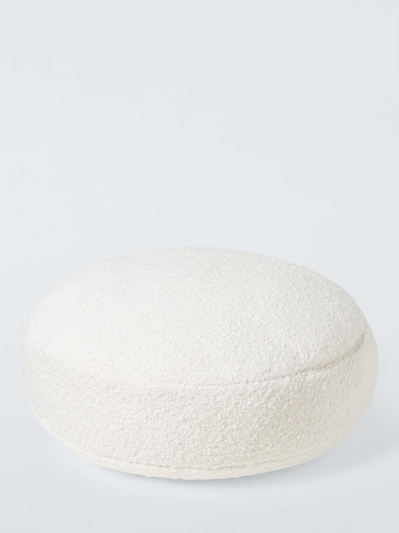 Boucle Round Cushion in Marshmallow White
