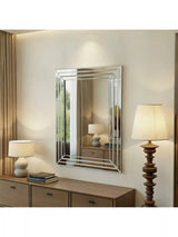 John Lewis Yearn Cavello Bevelled Glass Rectangular Wall Mirror Clear 119 x 89cm- Buy online at McGrocer