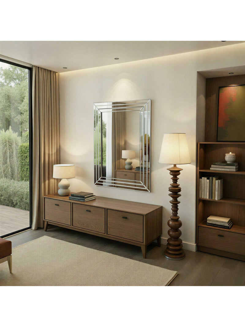Yearn bevelled glass rectangular wall mirror 119x89cm (British brand)