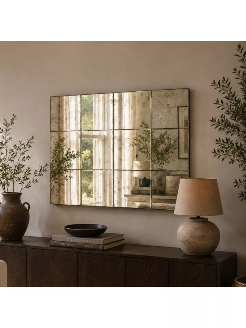 Yearn Manhattan bevelled glass wall mirror 123x92cm - British product