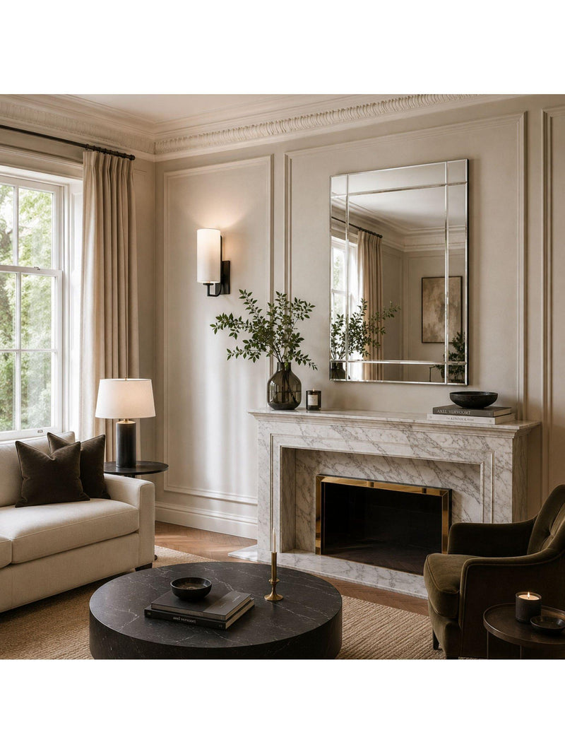 Yearn Oxford bevelled glass rectangular mirror 100x70cm, imported from the UK