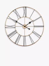 John Lewis Thomas Kent Summerhouse Skeleton Roman Numeral Wall Clock, 80cm, Copper- Buy online at McGrocer