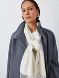 John Lewis Fringed Wool Scarf, White