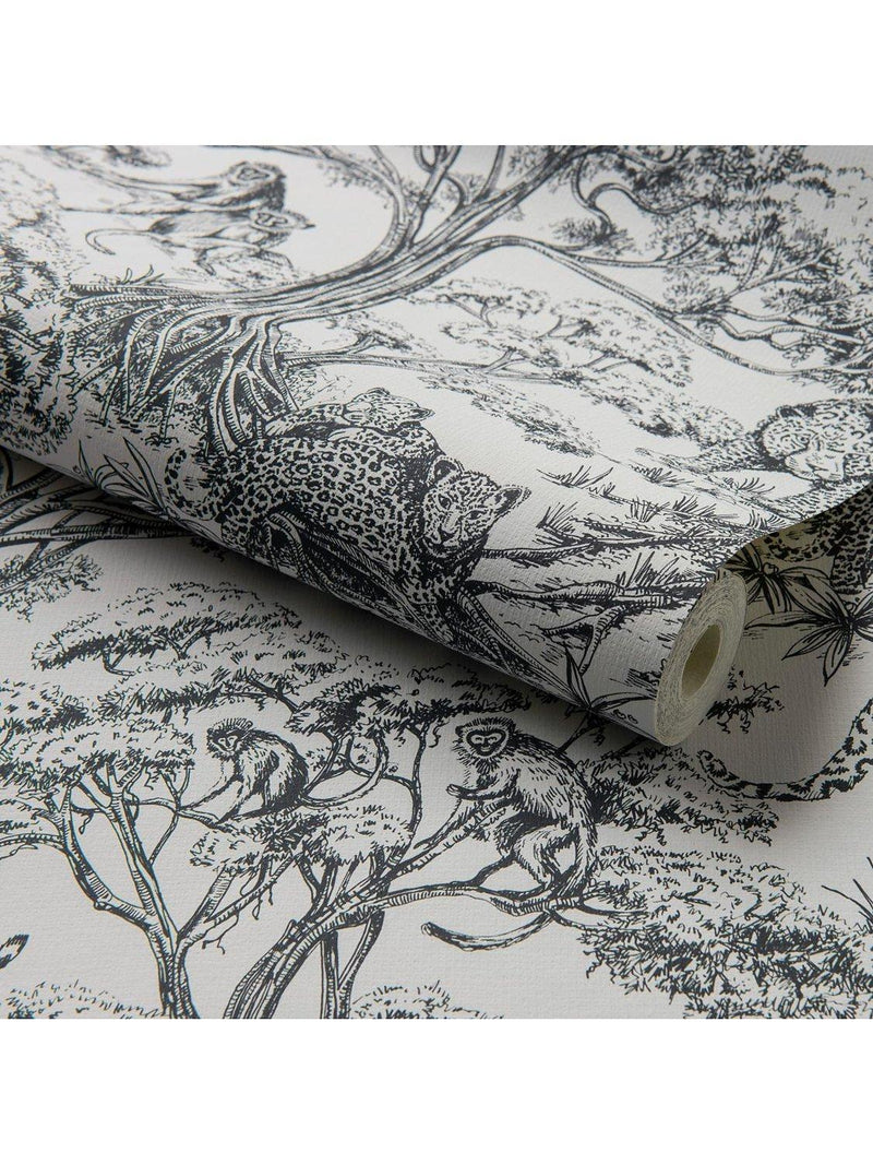 Clarke & Clarke Kisumu wallpaper with African toile design - British product