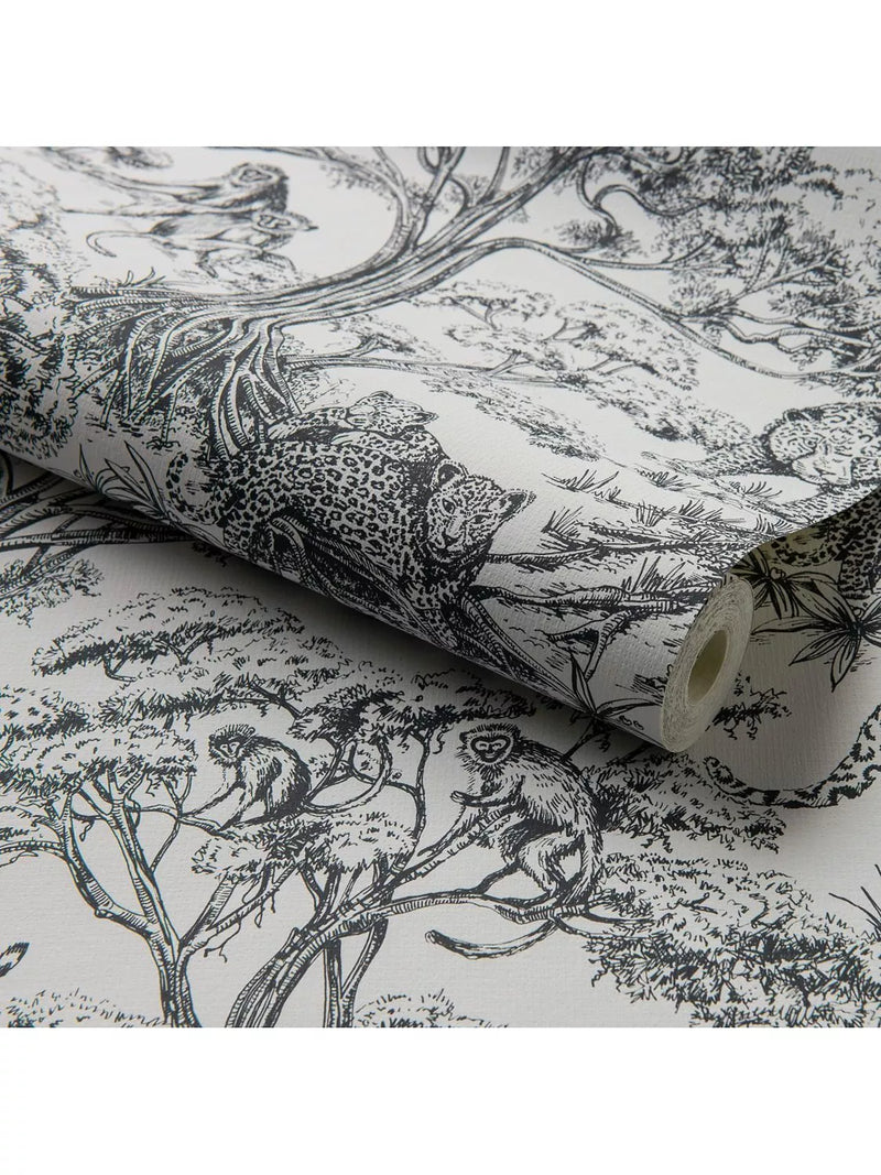 Clarke & Clarke Kisumu wallpaper with African toile design - British product