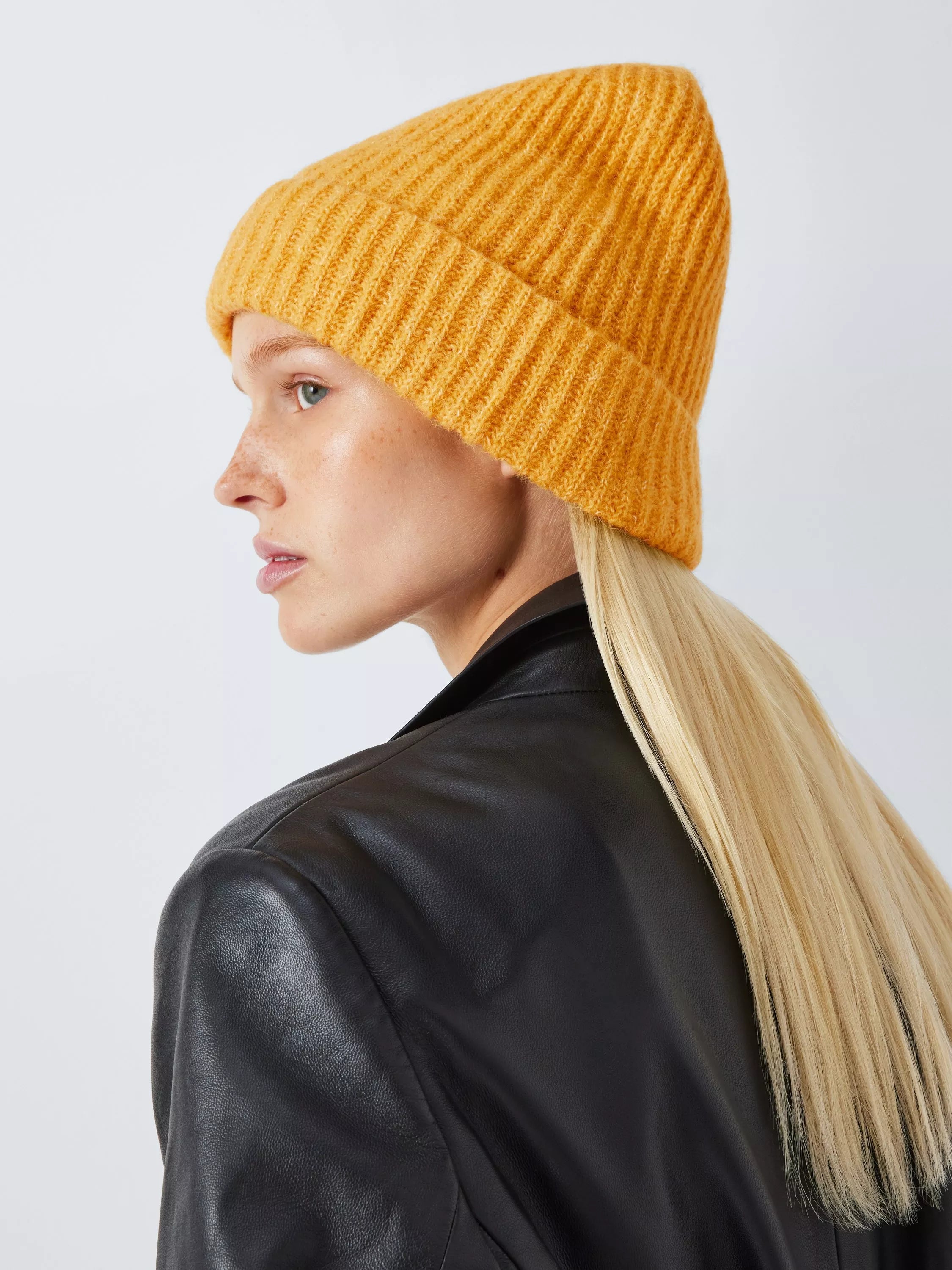 John Lewis Alpaca Wool Blend Fluffy Rib Knit Beanie Hat - McGrocer