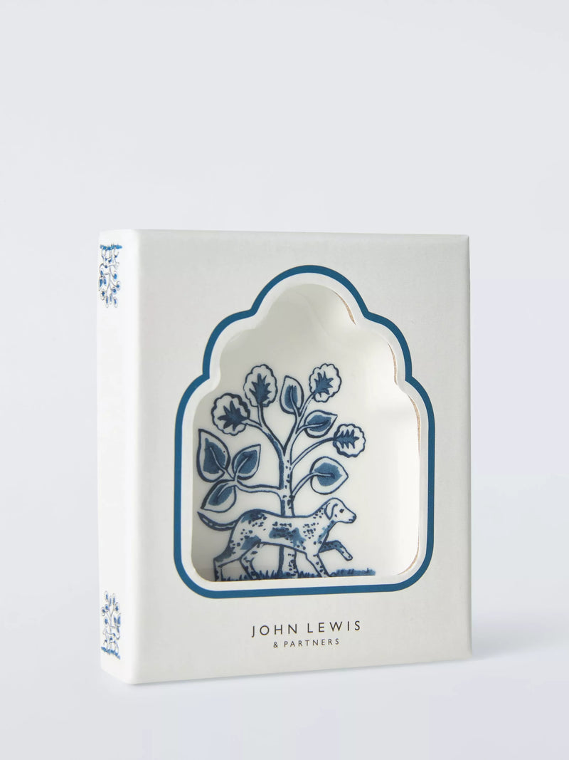 John Lewis fine china trinket dish with dog print 8.9cm, imported from the UK