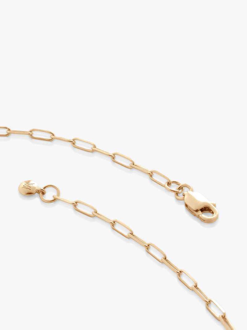 Monica Vinader 14ct gold paperclip chain bracelet, UK version