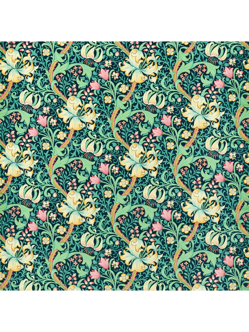 Morris & Co. Golden Lily Furnishing Fabric, Galactic Ink