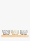 William Morris ceramic bowls set with mixed prints and beech tray (British brand)