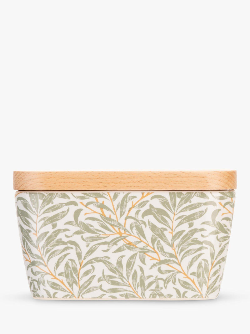 William Morris Willow Boughs butter dish with beech wood lid (British brand)