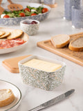 William Morris Willow Boughs butter dish with beech wood lid (British brand)
