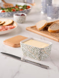 William Morris Willow Boughs butter dish with beech wood lid (British brand)