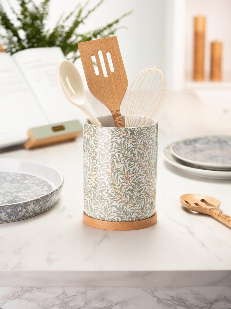 William Morris Willow Bough stoneware utensil jar (British brand)