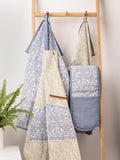 William Morris double oven glove in blue, made from 100% cotton (British brand)
