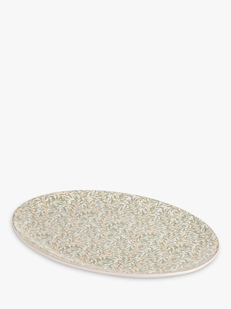 William Morris green oval stoneware serving platters set of 2 40cm (British brand)