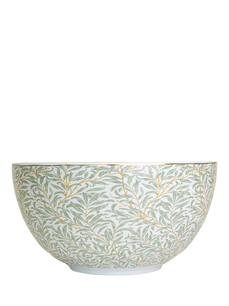William Morris stoneware serving bowl with Willow Boughs pattern, 26.5cm, green (British brand)