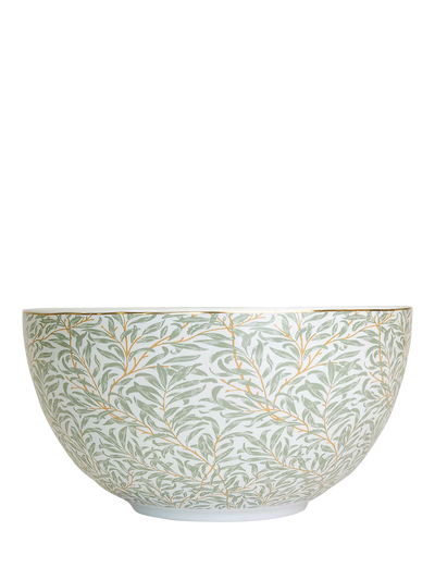 Servierschale aus Steinzeug mit Weidenzweigmuster, 26,5 cm, Grün