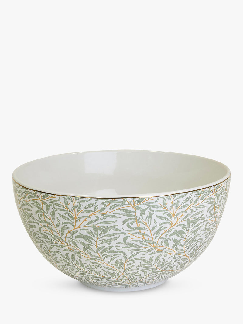 William Morris stoneware serving bowl with Willow Boughs pattern, 26.5cm, green (British brand)