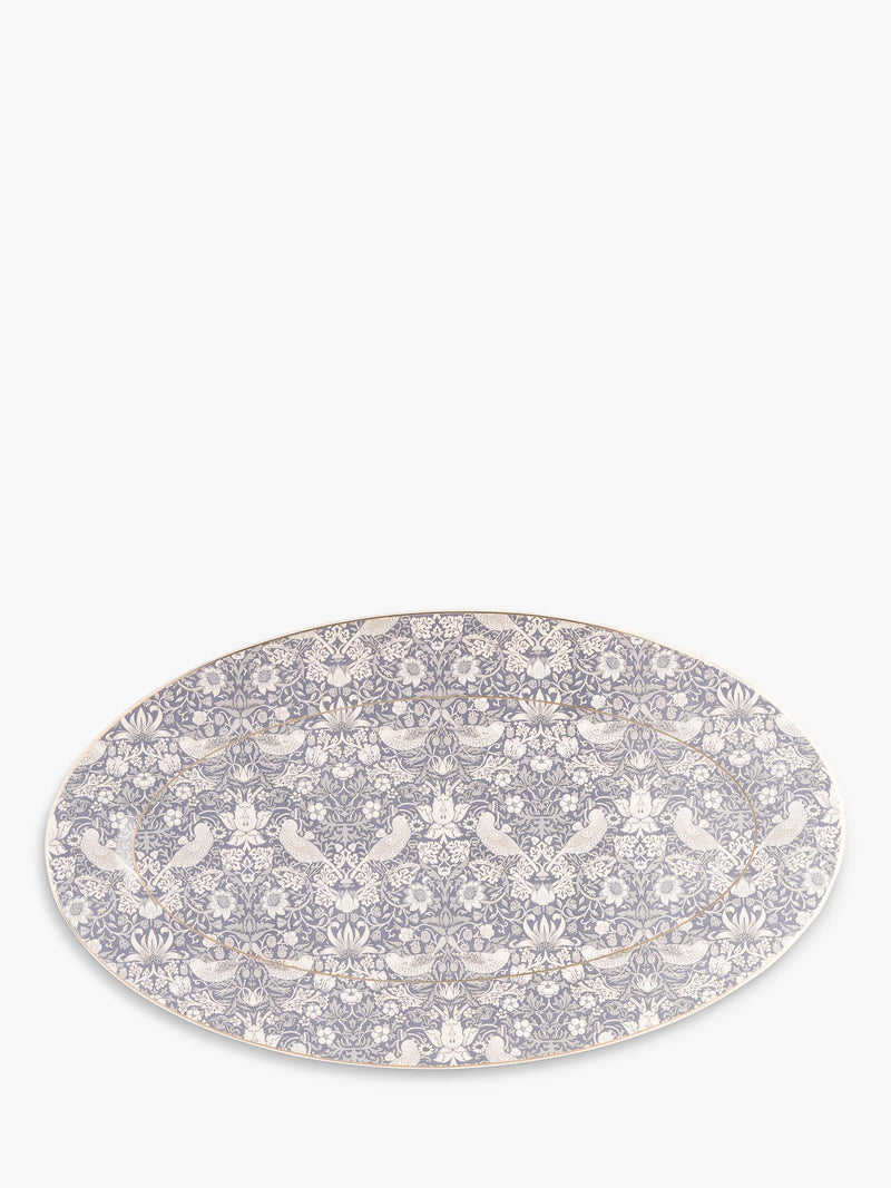 William Morris oval stoneware serving platter Blue 45.5cm (British brand)