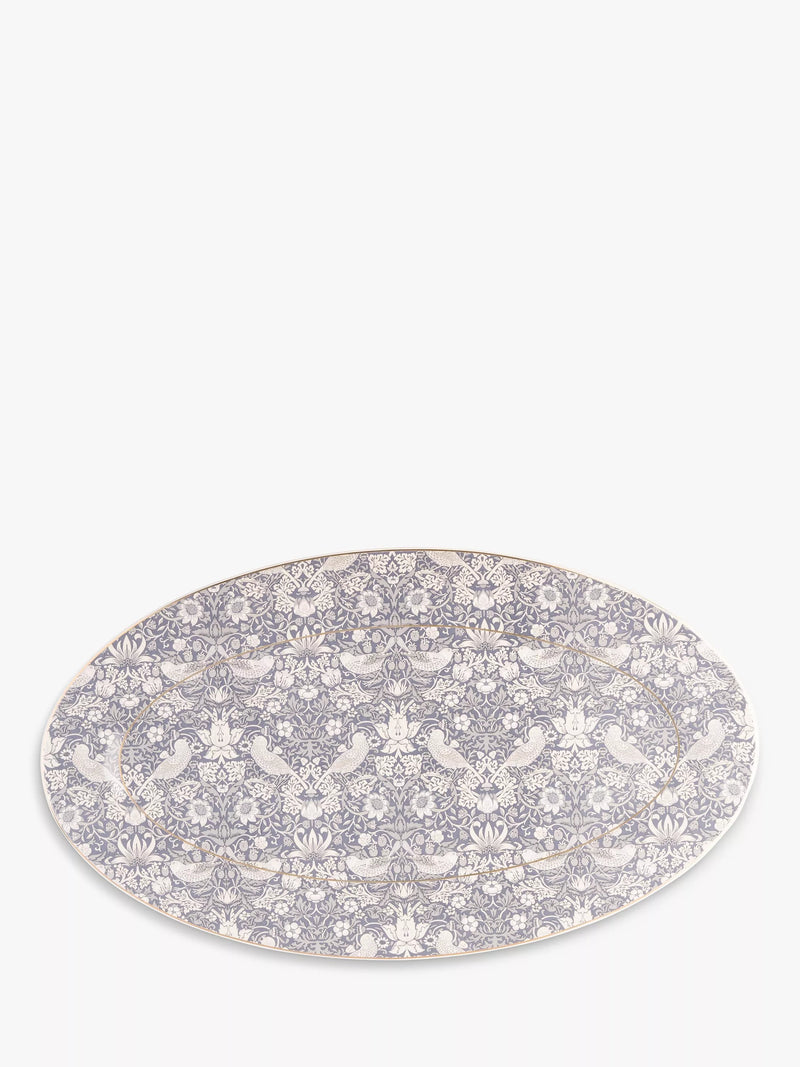 William Morris oval stoneware serving platter Blue 45.5cm (British brand)
