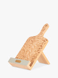 William Morris cookbook stand with Willow Boughs etching, collapsible beech wood (British brand)