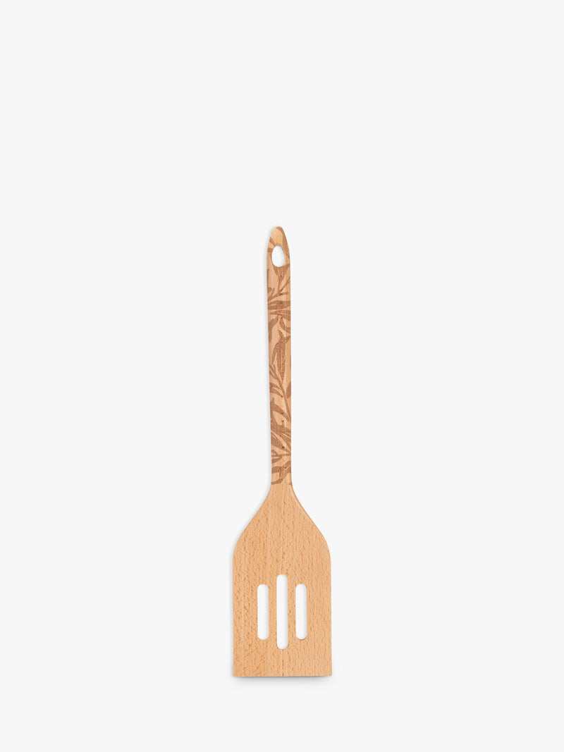 Beech wood kitchen utensils with William Morris design, set of two (British brand)