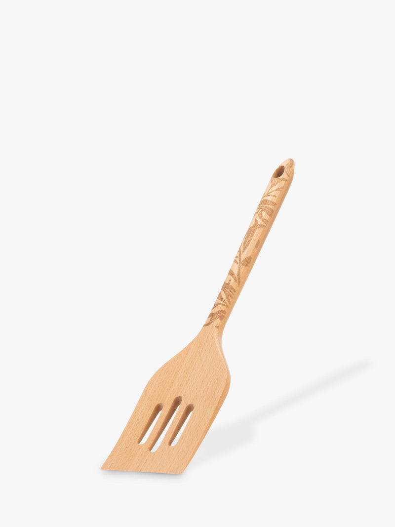 Beech wood kitchen utensils with William Morris design, set of two (British brand)
