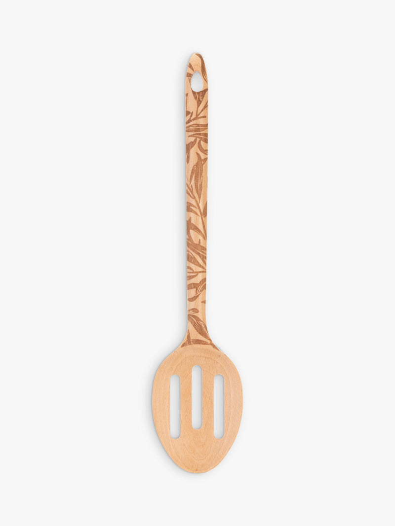 Beech wood kitchen utensils with William Morris design, set of two (British brand)