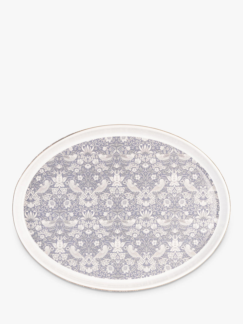 William Morris oval stoneware roaster 40cm in blue and white (British brand)