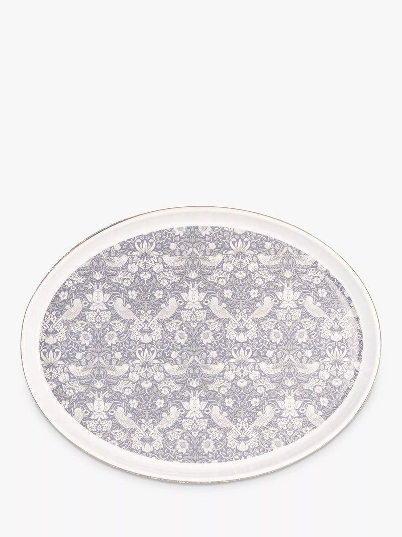 William Morris oval stoneware roaster 40cm in blue and white (British brand)