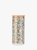 Glass canister with William Morris Larkspur print (British brand)