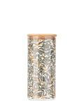 Glass canister with William Morris Larkspur print (British brand)