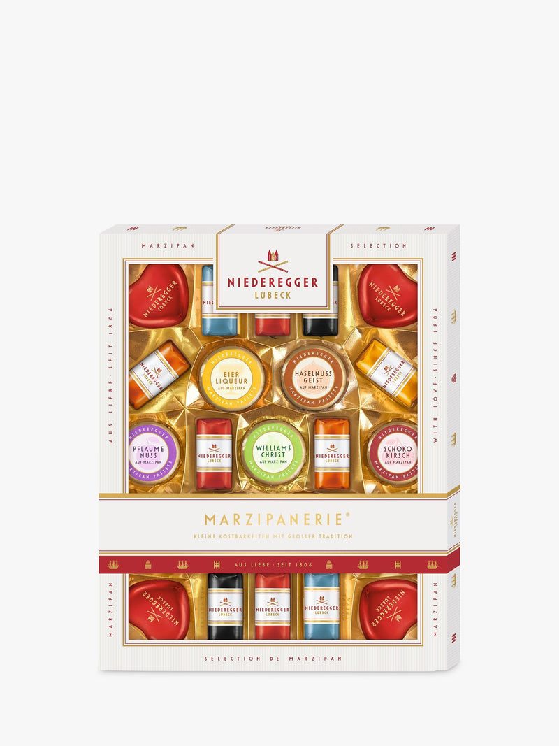 Niederegger marzipan gift box with assorted treats, 298g, imported from the UK